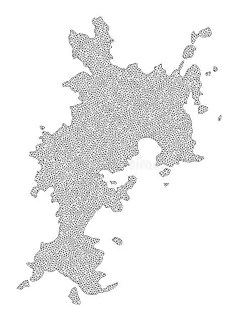 Mapa De Raster De Alta Resolución De Malla De Red Poligonal De