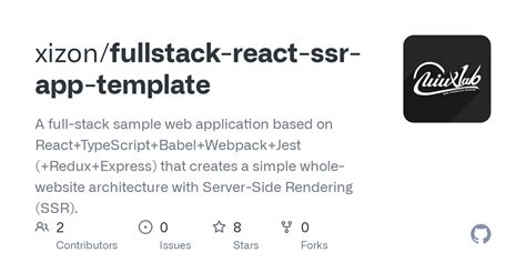 GitHub Xizon Fullstack React Ssr App Template A Full Stack Sample