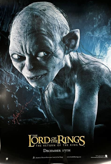 Andy Serkis Gollum Signed Poster Shanks Autographs