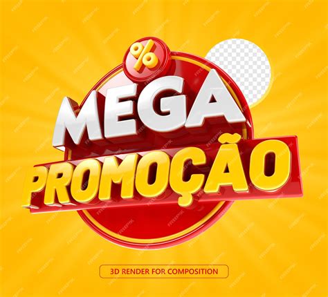 Um anúncio amarelo e vermelho para mega promoção no brasil | PSD Premium