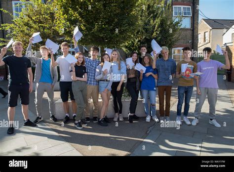 Kingston Grammar School Students Celebrate And Congratulate Each Other