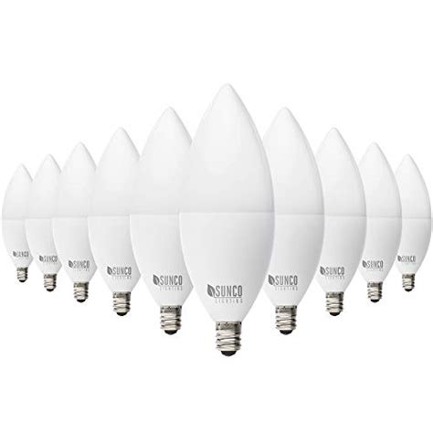 Sunco Lighting 10 Pack B11 LED Candelabra Bulb Dusk To Dawn 5W 40W