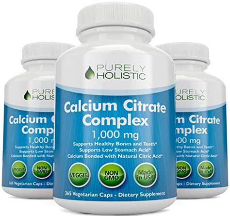 Calcium Citrate 1000mg 365 Vegan Capsules Not Tablets With Added Parsley Dandelion And