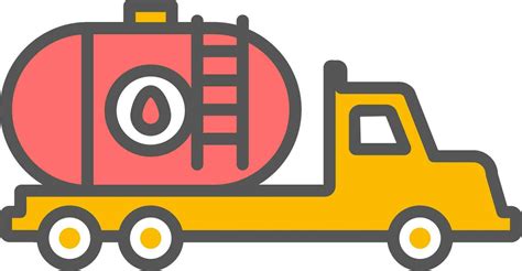 Flat Style Tank Truck Icon In Red And Yellow Color 25096055 Vector Art