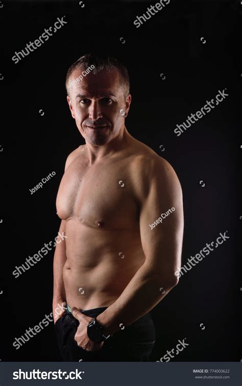 Portrait Man Naked Torso On Black Stock Photo Shutterstock