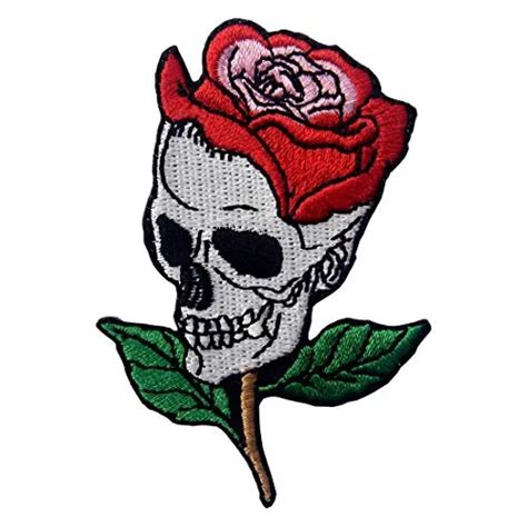 Parche Bordado Con Dise O De Calavera Y Rosa Para Coser Y P Cuotas