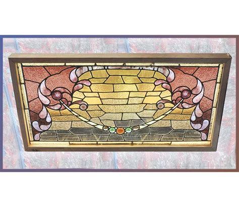 Victorian Stained Glass Window Wooden Nickel Antiques