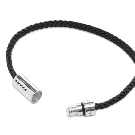 Le Gramme Nato Cable Bracelet Silver G Black End Hk