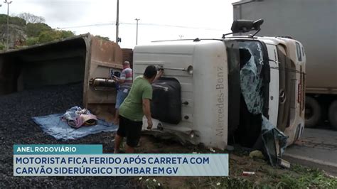 Anel Rodoviário Motorista fica ferido após Carreta Carvão