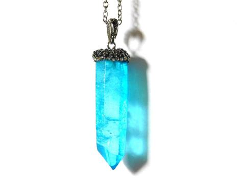 Blue Crystal Necklace Crystal Necklace Blue Crystal Necklace Blue