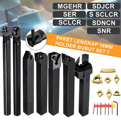 Jual Paket Lengkap Holder Bubut Set Pcs Mm Pahat Bubut Luar Dalam