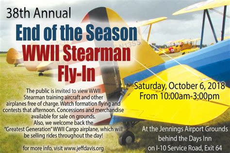 Fall 2018 Events In Jeff Davis Parish
