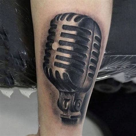 90 Microphone Tattoo Designs For Men Manly Vocal Ink