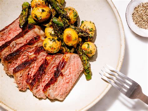 Ny Strip Steak Potatoes And Asparagus Serving Size 2 — Brava