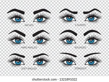 Set Pairs Eyes Eyebrows Icons Different Stock Vector Royalty Free