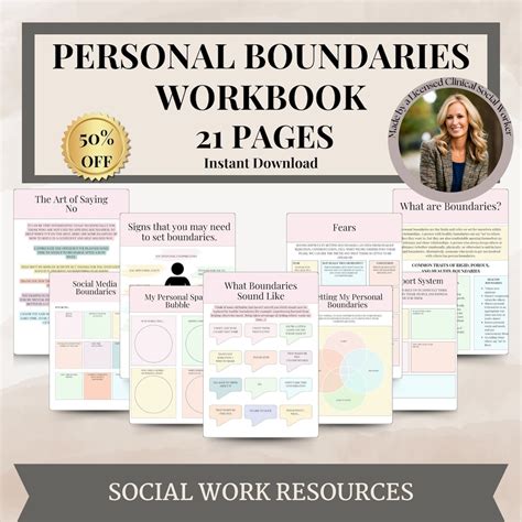 Boundaries Workbook Personal Boundaries Worksheets Self Help Self Love Journal Setting