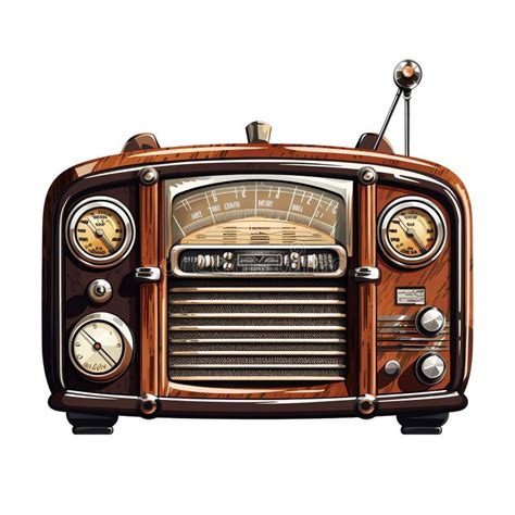 Beautiful Old Fashioned Radio Clipart Illustration Stock Illustration