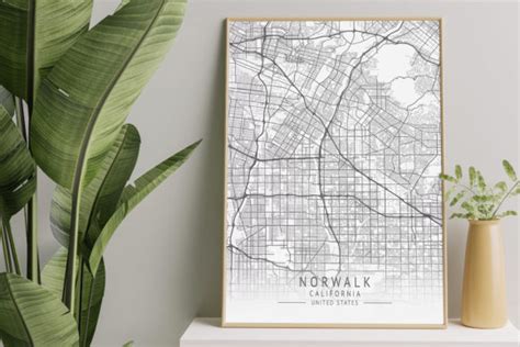 Norwalk California Us Gray City Map Graphic By Calendarstores