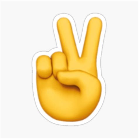 Peace And Victory Hand Emoji Sticker For Sale By Popular Ts