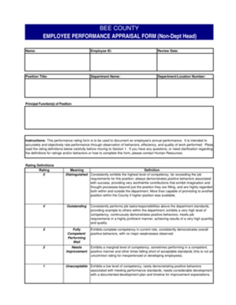 Fillable Online Employee Evaluation Form Xls Fax Email Print Pdffiller