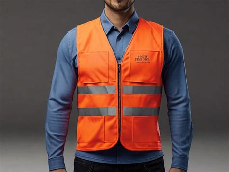 Premium Photo A Man Wearing An Orange Vest That Saysthe Word On It