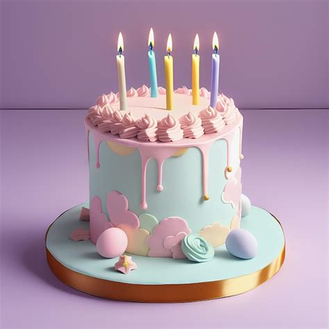 Premium AI Image | pastel birthday cake
