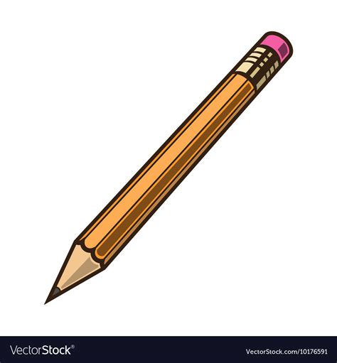 Pensil Set Colored And Black Royalty Free Vector Image