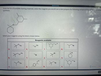 Answered From The List Of Available Starting Materials Select The