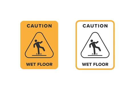 Premium Vector Wet Floor Icon Vector Design Signboard Caution Icon