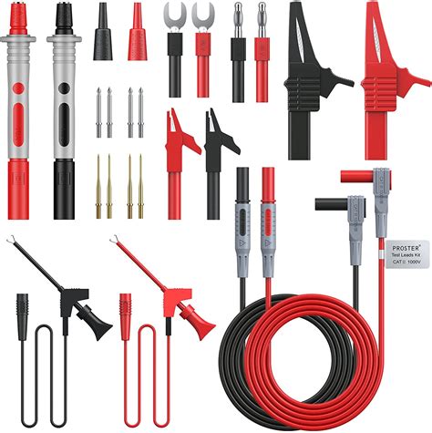 Proster Multimeter Probe Test Lead Kit With Alligator Clips Replaceable