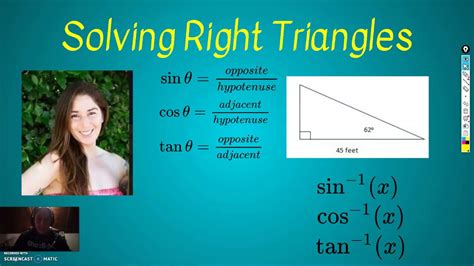 Trigonometry How To Solve Right Triangles Using Trig And Inverse Trig Functions Youtube