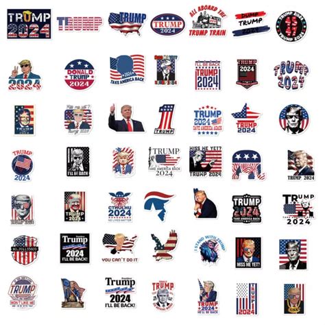 50 PCS DONALD Trump Stickers Decal 2024 President Election Campaign