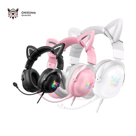 Onikuma X Cat Ears Wired Over Ear Gaming Headphone Ar Translation