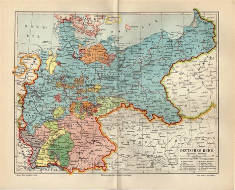 GERMAN EMPIRE MAP From 1905 - Etsy | Map, European map, Geologic time scale