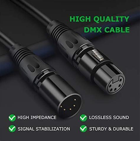 5 PIN XLR DMX Cable Adapter DMX512 5PIN DMX Female To Male 5 PIN DMX 5