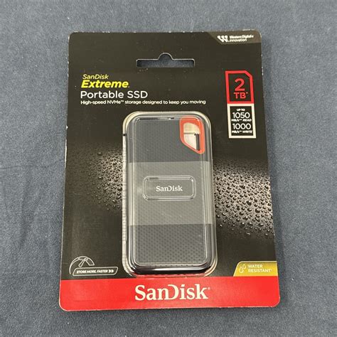 Used SanDisk Extreme Portable SSD 2TB Water Resistant 1050 Mb/s, BRAND ...