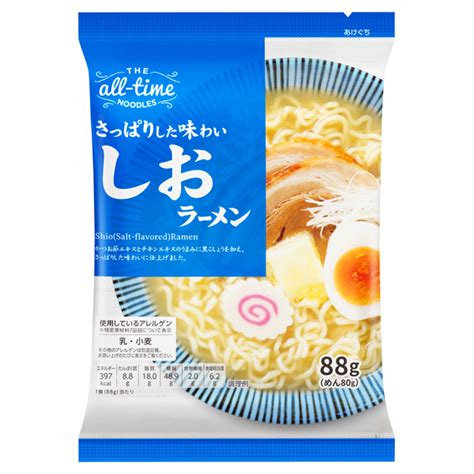 オールタイムヌードル しおラーメン イオンのプライベートブランド Topvaluトップバリュ イオンのプライベートブランド