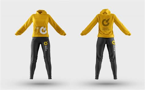 Front Back View Hoodie Pants Mockup Sports Kit Mockups Graphic Inn