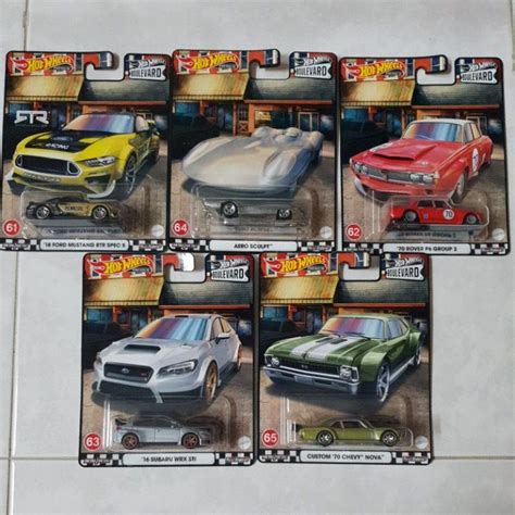 Hot Wheels Boulevard Subaru WRX Sti Chevy Nova Rover P Aero Sculpt Ford Mustang RTR Spec