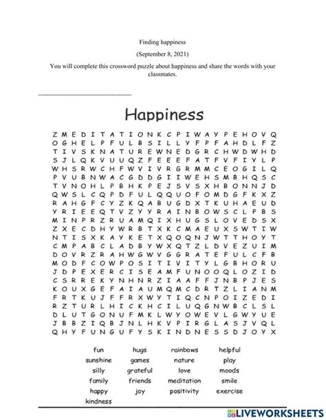 Happiness Puzzle Worksheet Live Worksheets