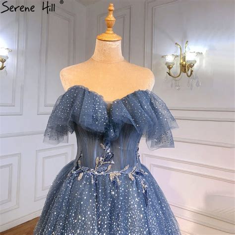 Serene Hill Blue Sweetheart Evening Dresses Gowns 2021 Beaded Tiered