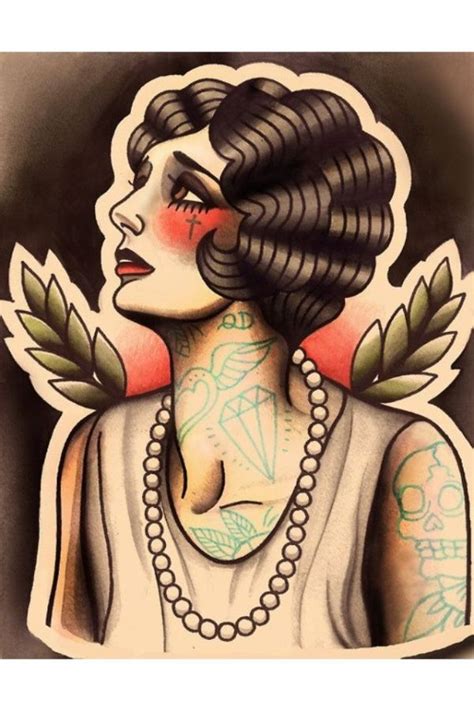 Love Her Traditional Tattoo Flash By Kelseyinfo Flapper Tattoo Art