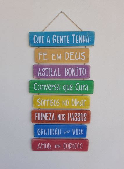 Placa Decorativa Artesanal Que A Gente Tenha FÉ Em Deus Elo7