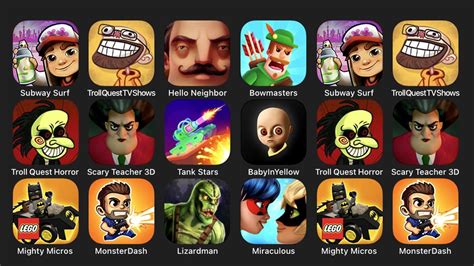 Subway Surf Troll Quest Tv Shows Hello Neighbor Bowmasters Troll