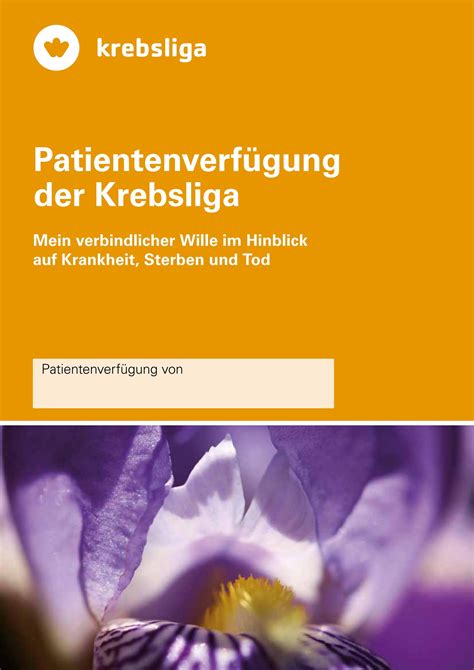 Patientenverf Gung Der Krebsliga By Krebsliga Schweiz Issuu