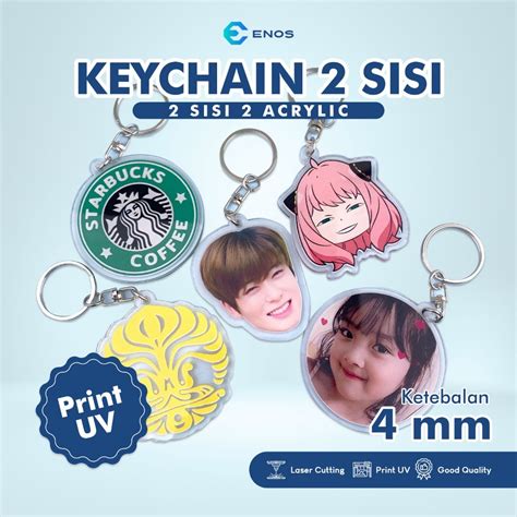 Jual Gantungan Kunci Double Akrilik Ganci Akrilik Sisi Keychain