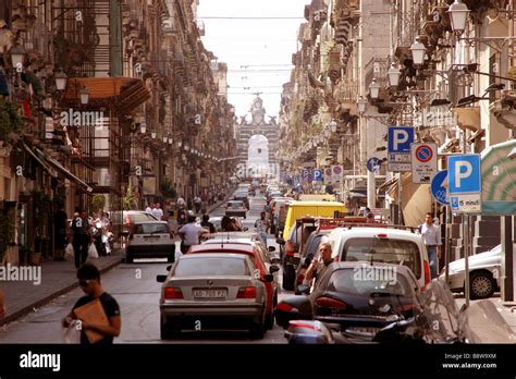 Via Garibaldi Catania Sicily Italy Stock Photo Alamy