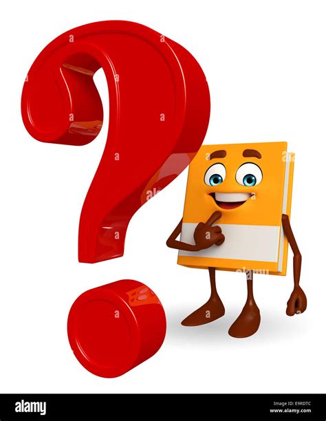 Cartoon Character Of Book With Question Mark Stock Photo Alamy