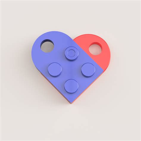 3D Printed LEGO HEART by YOKA3DD | Pinshape