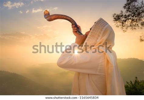 Jewish Man Blowing Shofar Rams Horn Stock Photo 1165645834 Shutterstock